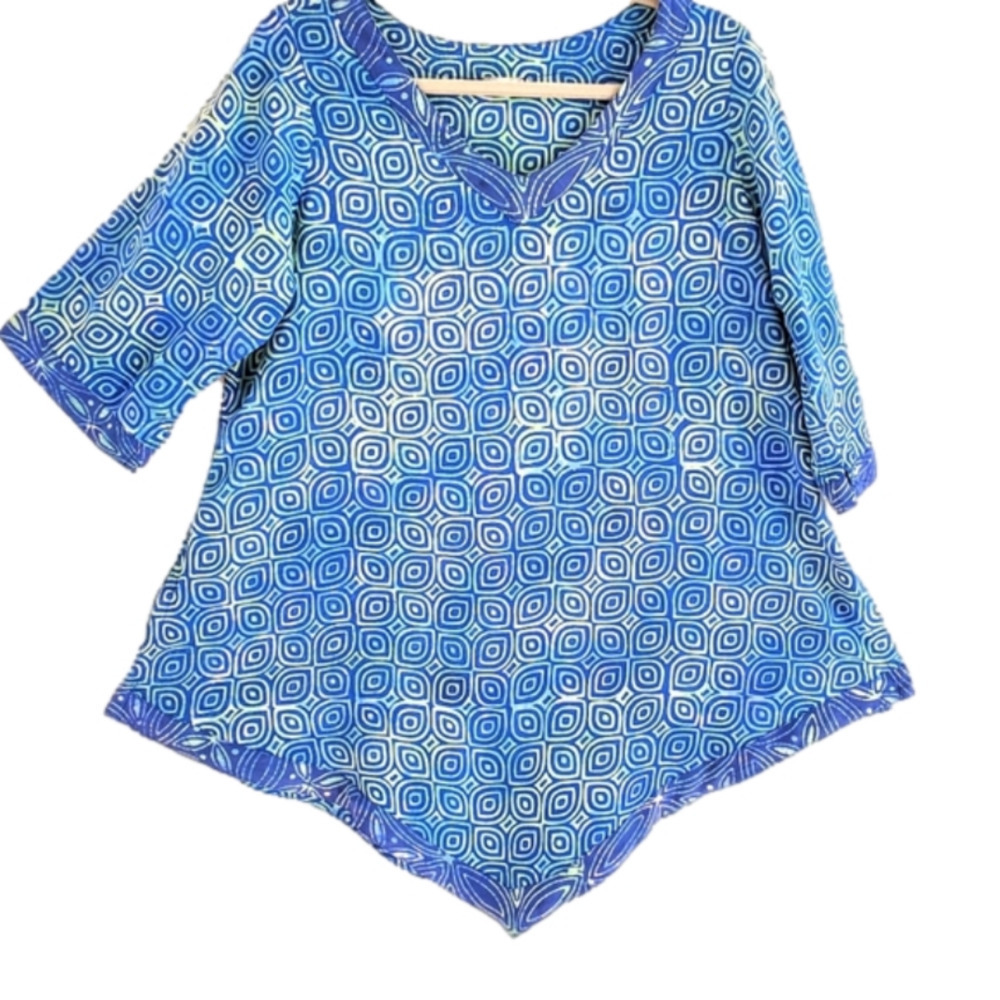 2/$35 SALE BEACH Cover up/ Boho top  Size L  Euc